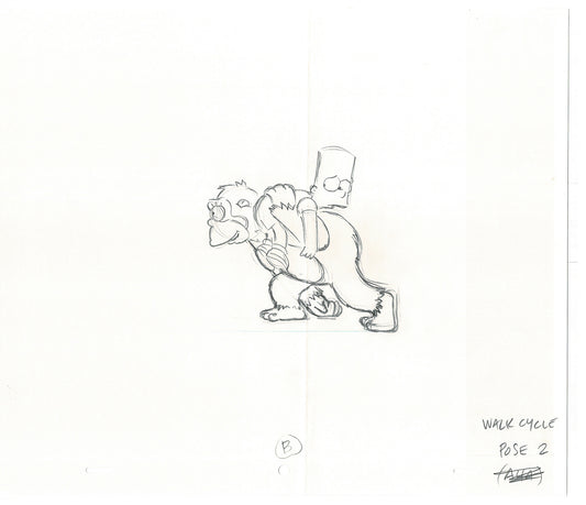 The Simpsons Bart Cel Drawing Original Production Animation likely from the 1990s-2000s Fox CD-001