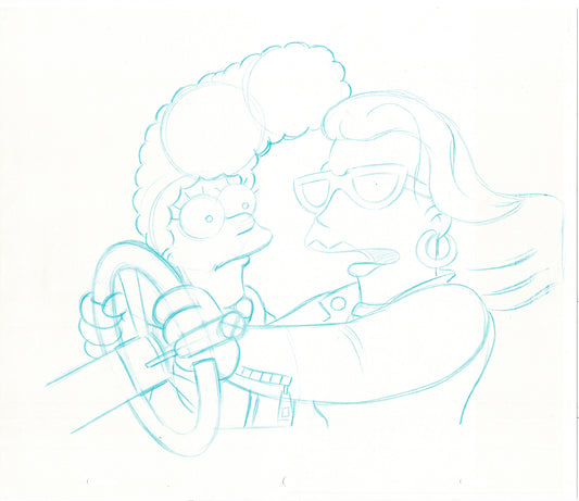 The Simpsons Original Production Animation Cel Drawing likely from the 1990s Fox B-003