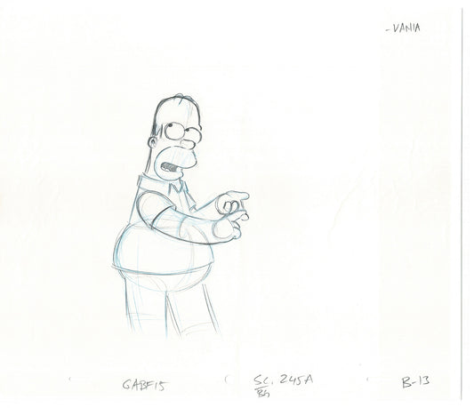 The Simpsons Homer Original Production Animation Cel Drawing 2005 Fox CD-003