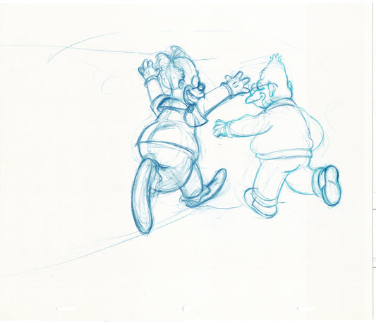 The Simpsons Original Production Animation Cel Drawing likely from the 1990s Fox B-004