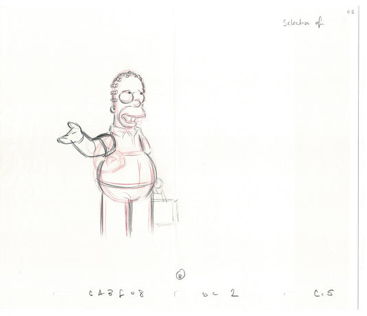 The Simpsons Homer Original Production Animation Cel Drawing 2005 Fox CD-004