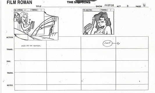 The Simpsons Production Animation Storyboard Copy Fox 1999 AS-05