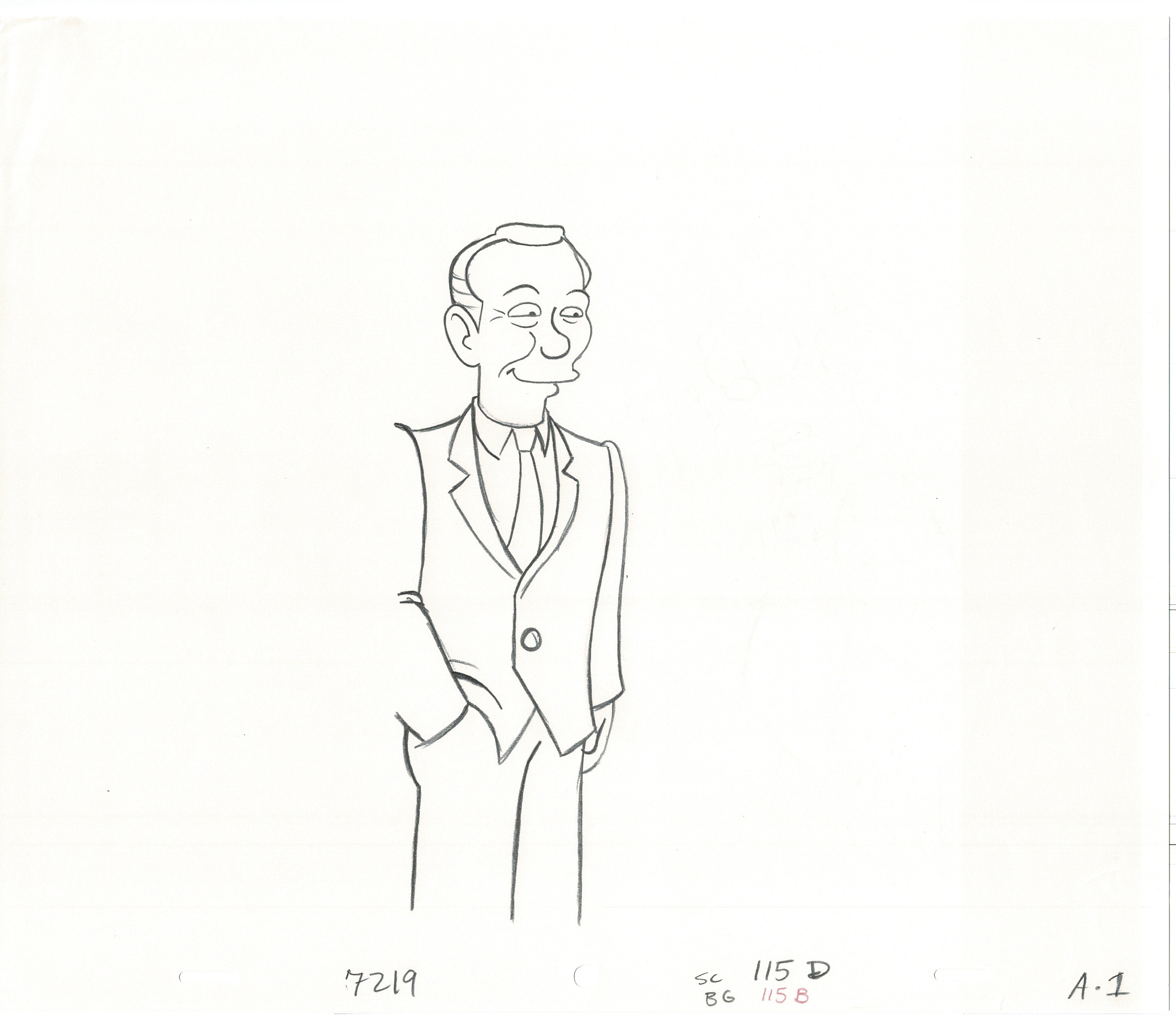 The Simpsons Carson Original Production Animation Cel Drawing likely f ...