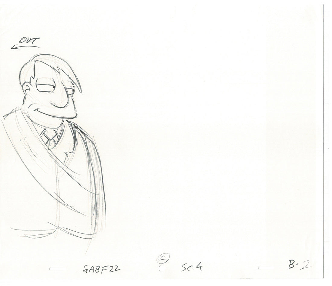 The Simpsons Mayor Quimby Original Production Animation Cel Drawing 20 ...