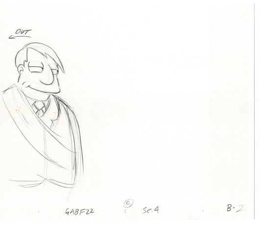The Simpsons Mayor Quimby Original Production Animation Cel Drawing 2005 Fox CD-006