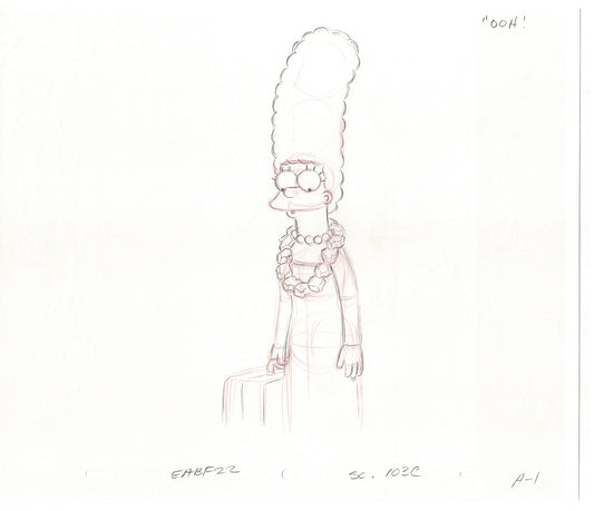 The Simpsons Marge Cel Drawing Original Production Animation 2003 Fox CD-007