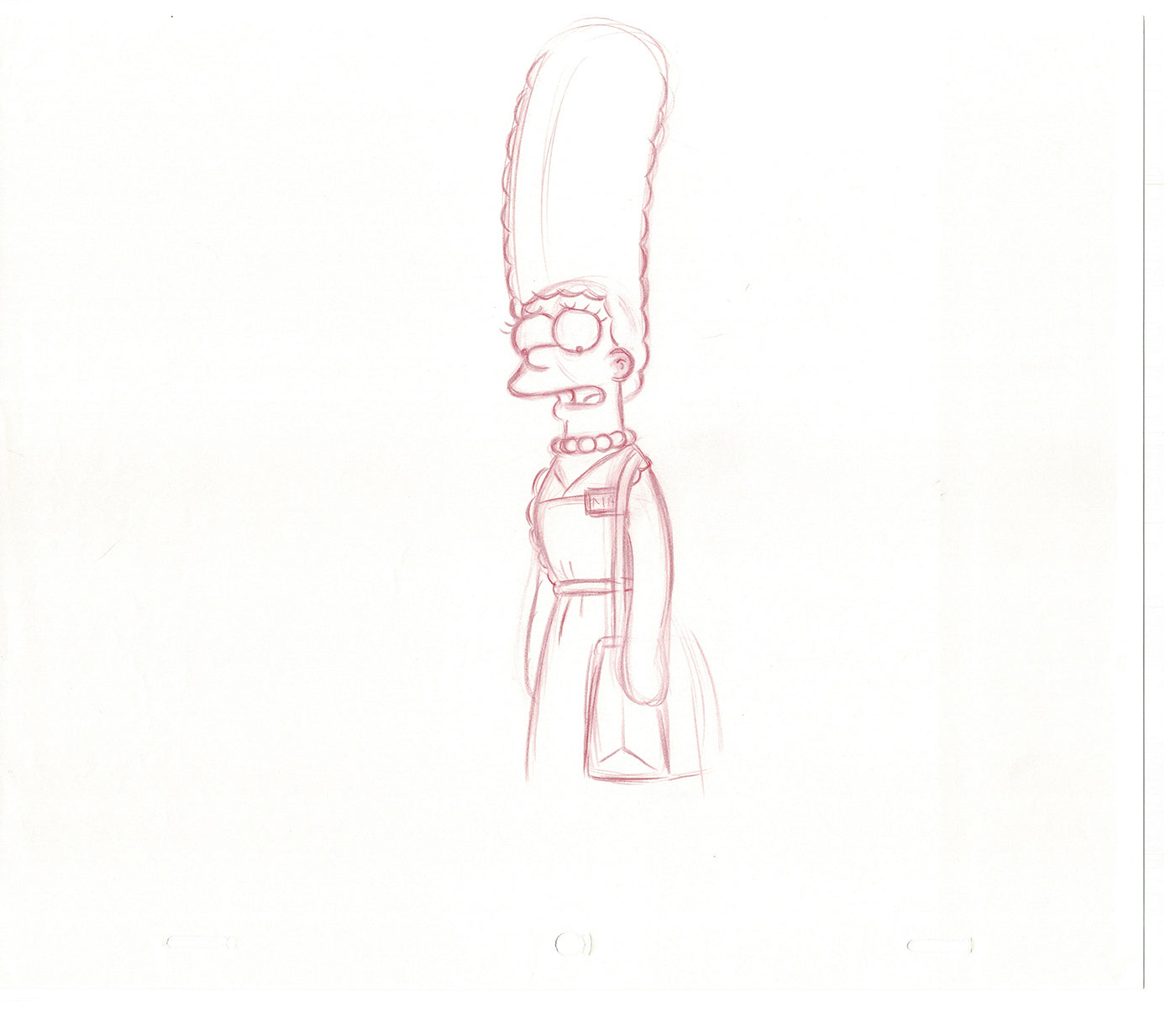 The Simpsons Marge Original Production Animation Cel Drawing likely from the 1990s-2000s Fox CD-008