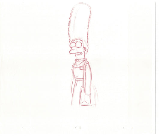 The Simpsons Marge Original Production Animation Cel Drawing likely from the 1990s-2000s Fox CD-008