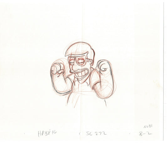 The Simpsons Original Production Animation Cel Drawing likely from the 1990s-2000s Fox CD-009