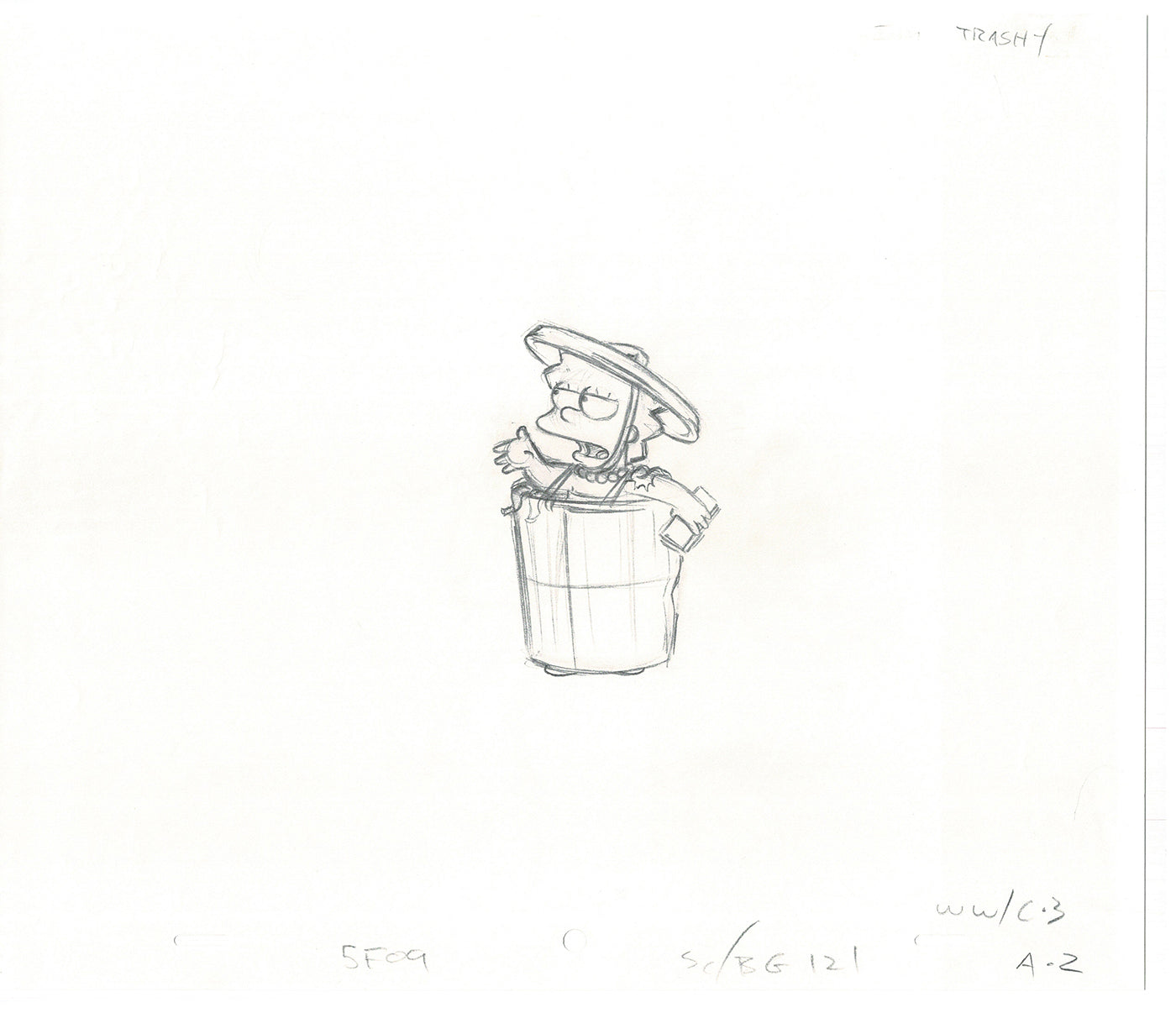 The Simpsons Lisa Cel Drawing Original Production Animation 1998 Fox CD-010