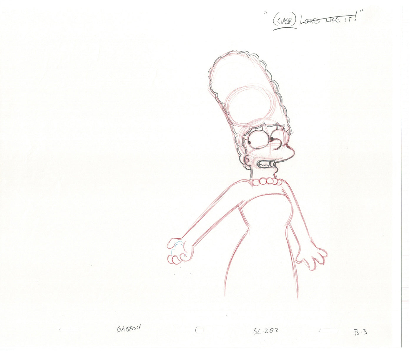 The Simpsons Marge Cel Drawing Original Production Animation 2005 Fox CD-011