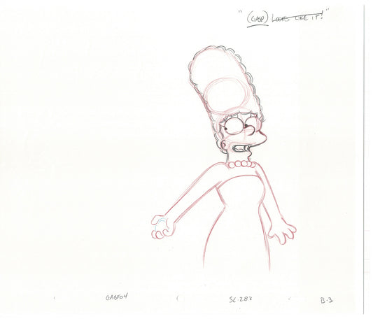 The Simpsons Marge Cel Drawing Original Production Animation 2005 Fox CD-011