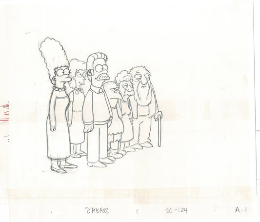 The Simpsons Original Production Animation Cel Drawing likely from the 1990s Fox B-012