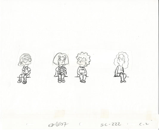 The Simpsons Original Production Animation Cel Drawing likely from the 1990s Fox B-014