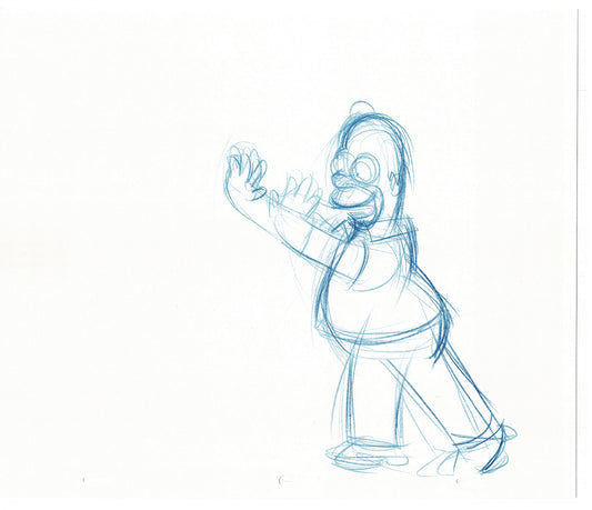 The Simpsons Homer Original Production Animation Cel Drawing likely from the 1990s-2000s Fox CD-016