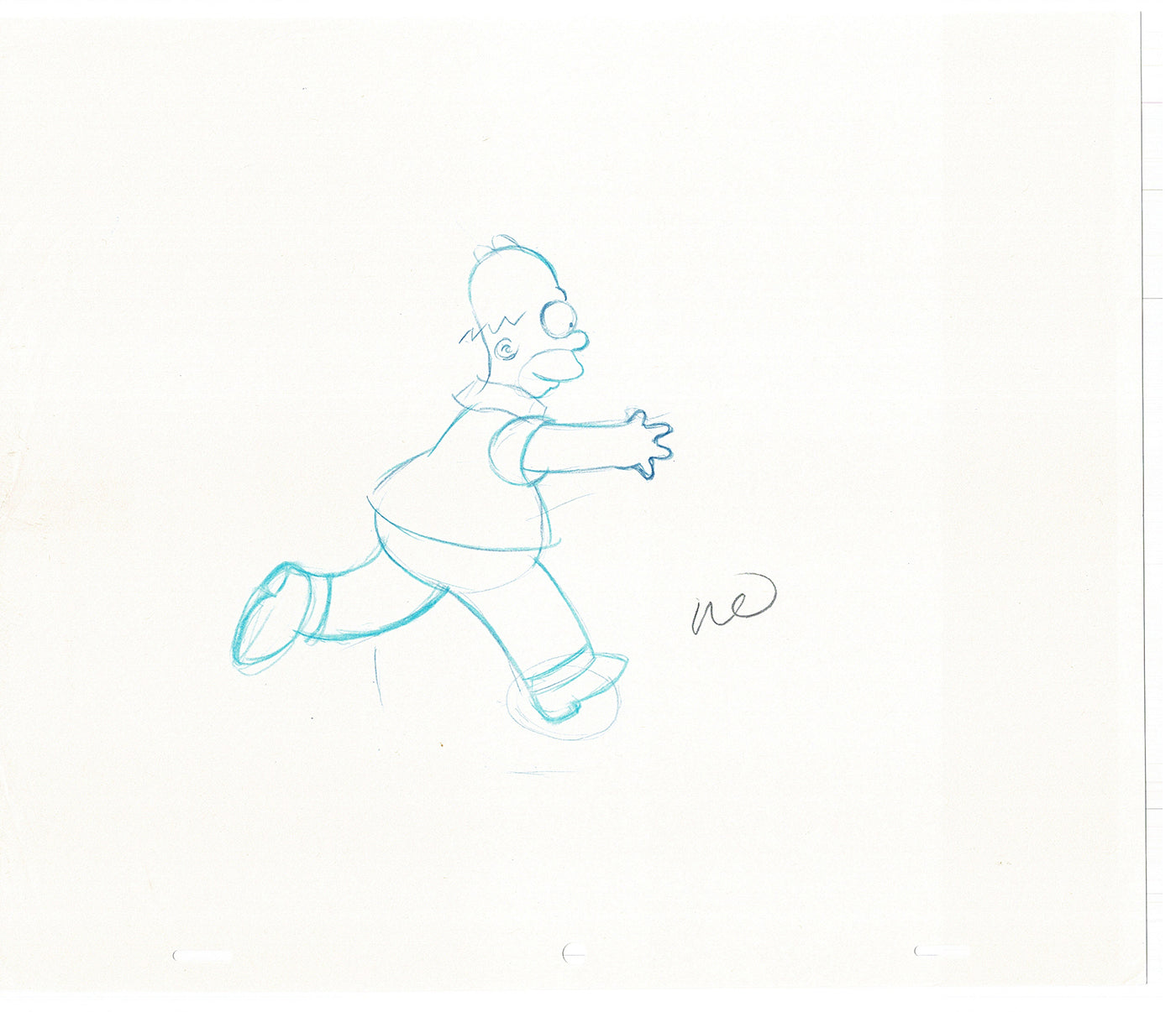 The Simpsons Homer Original Production Animation Cel Drawing likely from the 1990s-2000s Fox CD-017