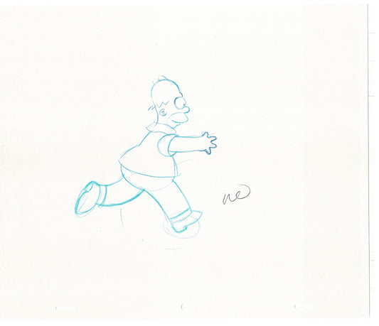 The Simpsons Homer Original Production Animation Cel Drawing likely from the 1990s-2000s Fox CD-017