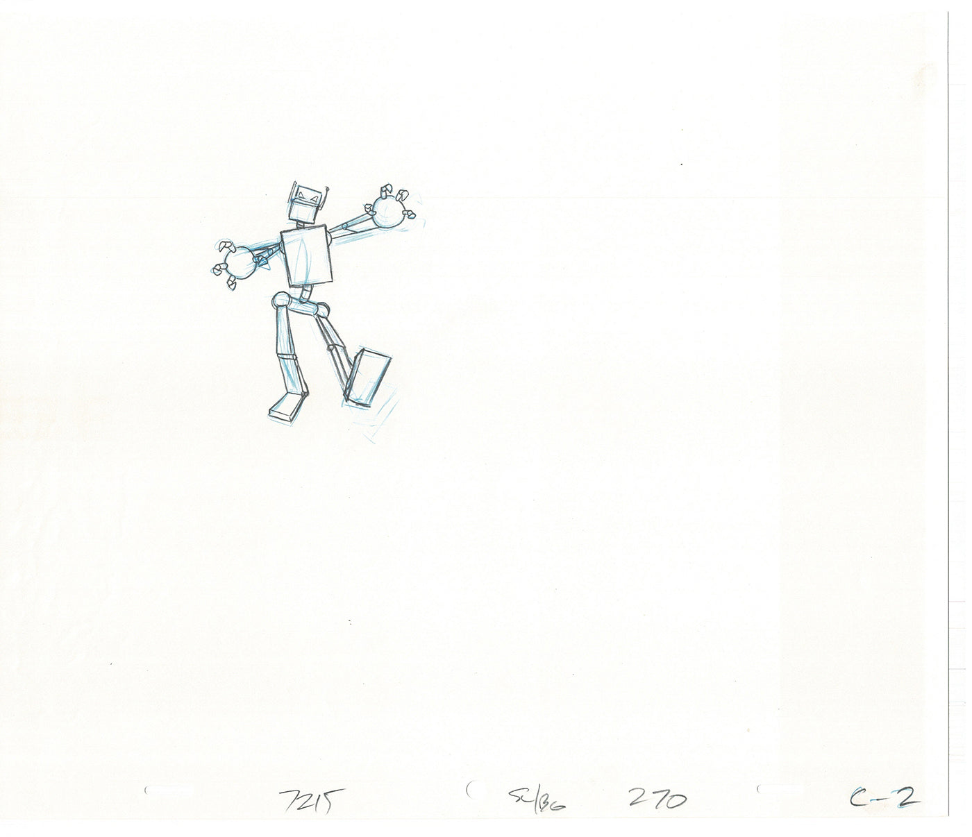 The Simpsons Robot Original Production Animation Cel Drawing likely from the 1993 Fox CD-022