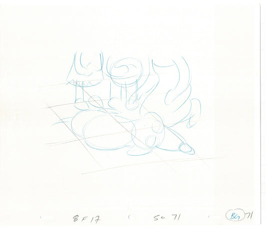 The Simpsons Santa's Little Helper Cel Drawing Original Production Animation 1992 Fox CD-024