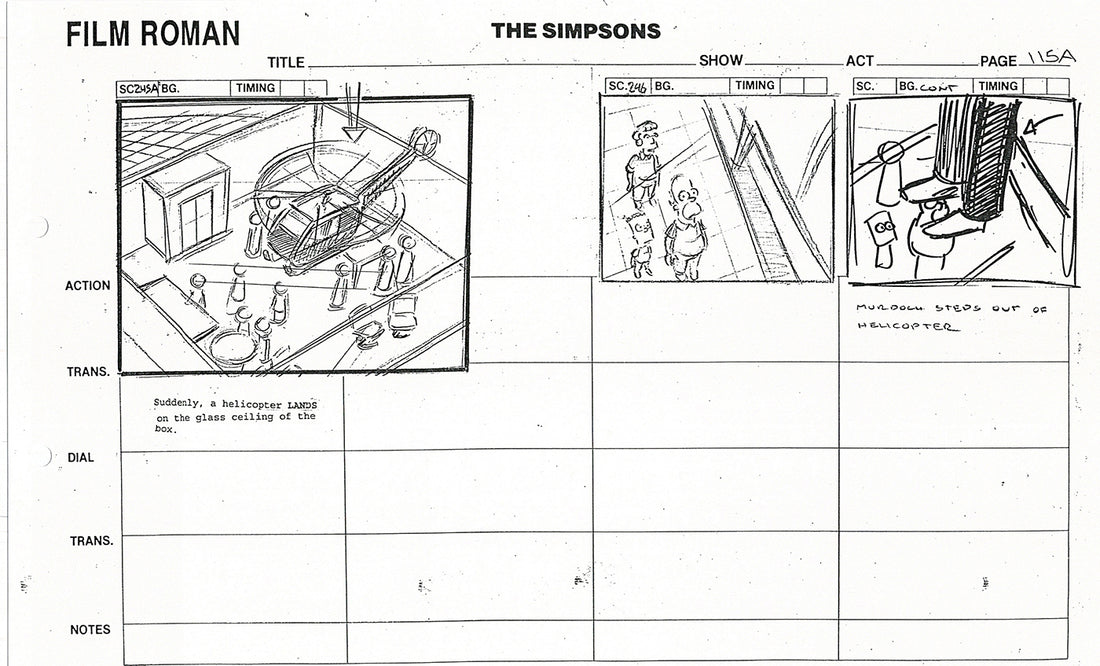 The Simpsons Production Animation Storyboard Copy Fox 1999 AS-30 ...