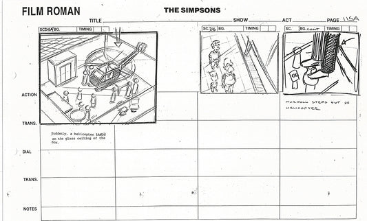 The Simpsons Production Animation Storyboard Copy Fox 1999 AS-30