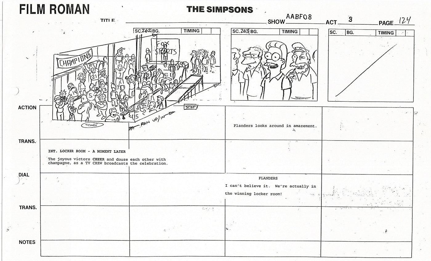 The Simpsons Production Animation Storyboard Copy Fox 1999 AS-40