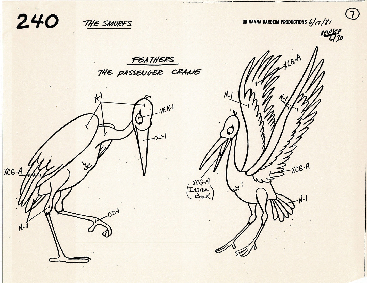 Smurfs Model Sheet Copy Group of 9 Pages 1981 Production Hanna Barbera Smurfette and Papa Smurf