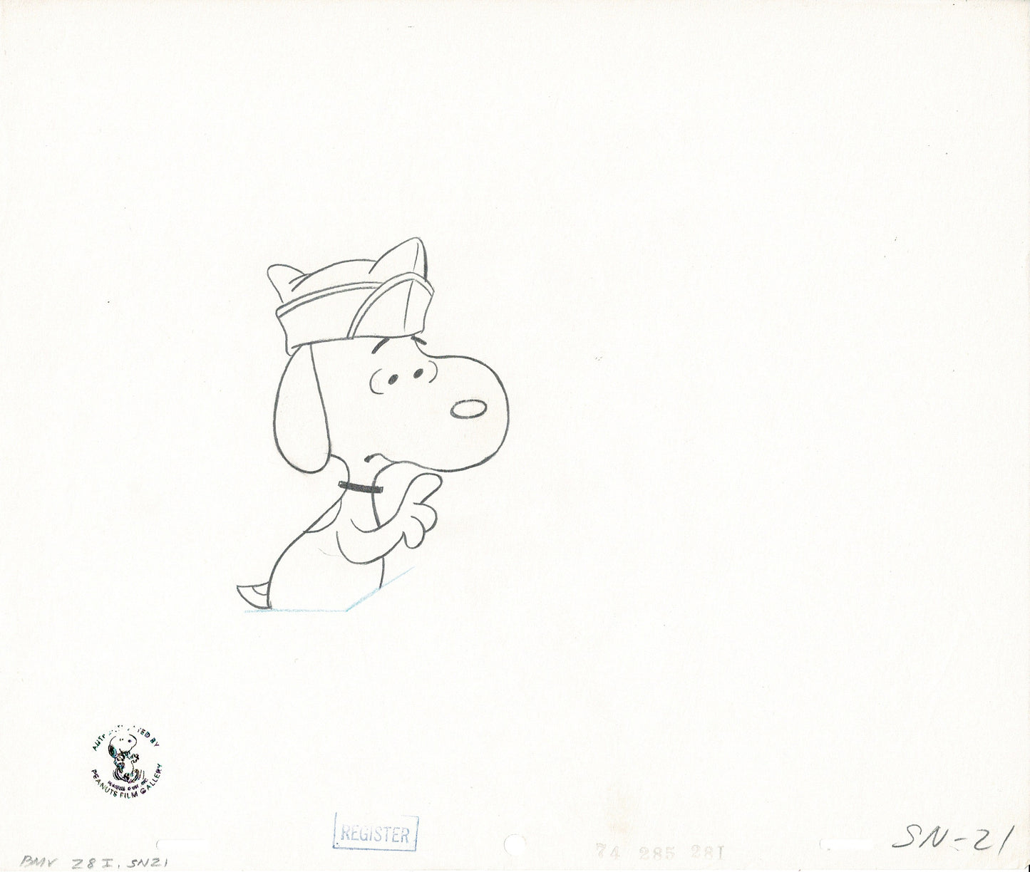 PEANUTS Be My Valentine Charlie Brown Snoopy Production Animation Cel and Drawing from 1975 Charles Schulz Melendez Studio-Direct sn21