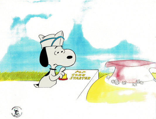 PEANUTS Be My Valentine Charlie Brown Snoopy Production Animation Cel and Drawing from 1975 Charles Schulz Melendez Studio-Direct sn21