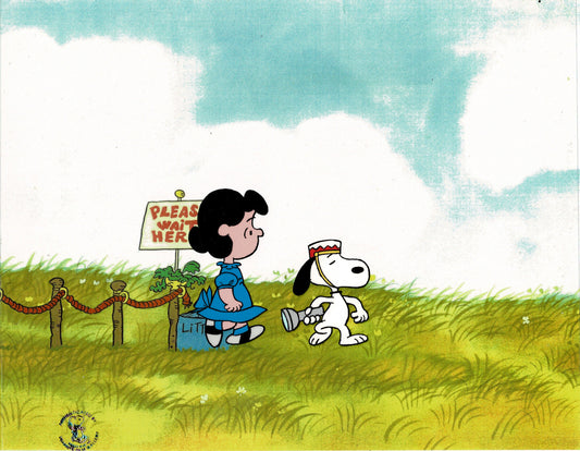 PEANUTS Be My Valentine Charlie Brown Snoopy and Lucy Production Animation Cel Setup and Drawings from 1975 Charles Schulz Melendez Studio-Direct K01