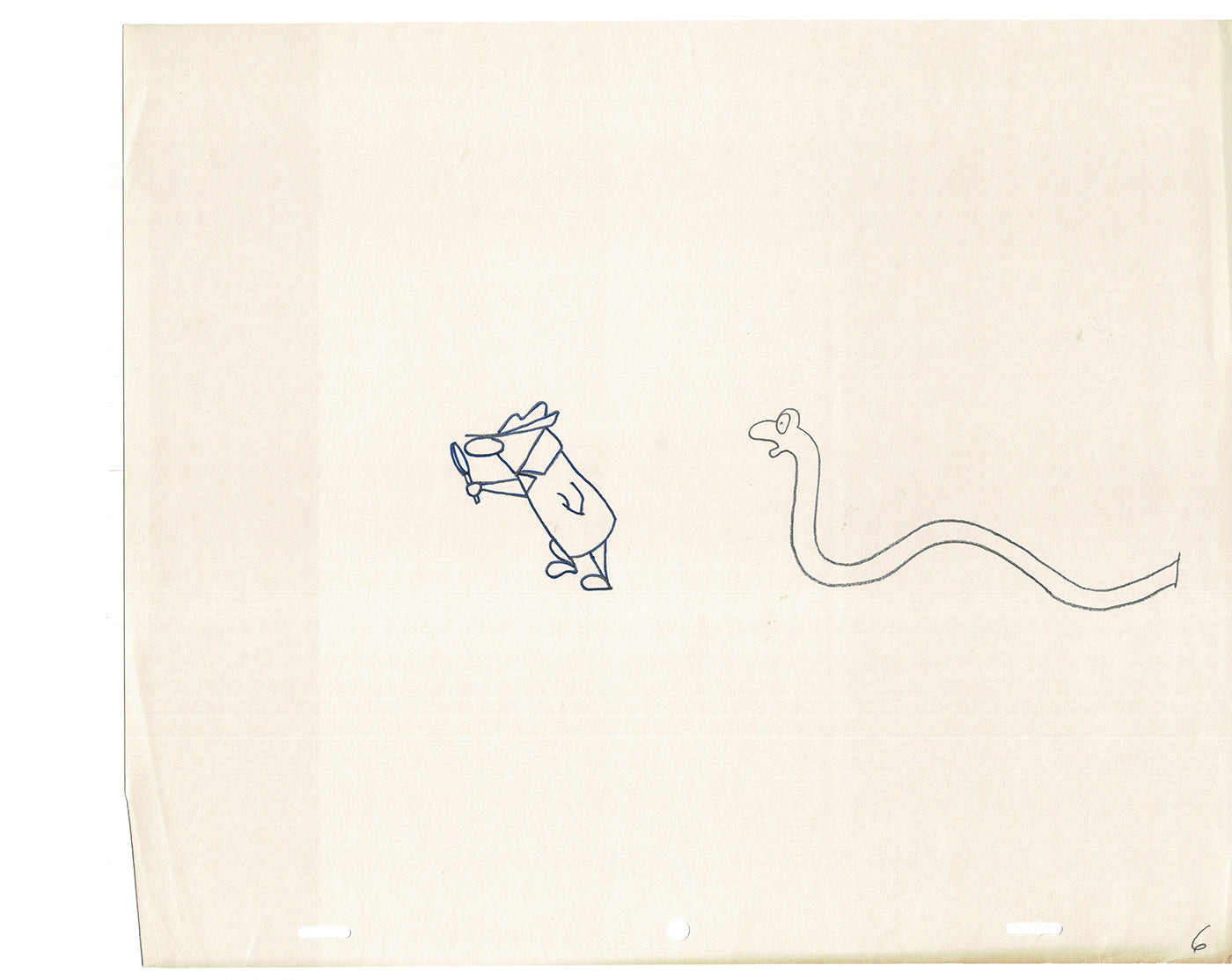 Sesame Street Cel Drawing Detective Snake Production Cartoon The Coil Case Ivanick 1989 AD-15