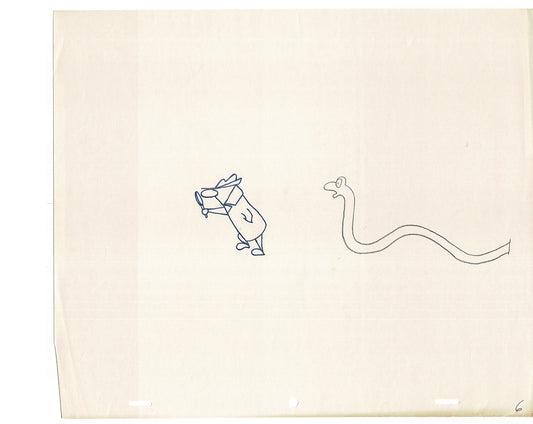 Sesame Street Cel Drawing Detective Snake Production Cartoon The Coil Case Ivanick 1989 AD-15