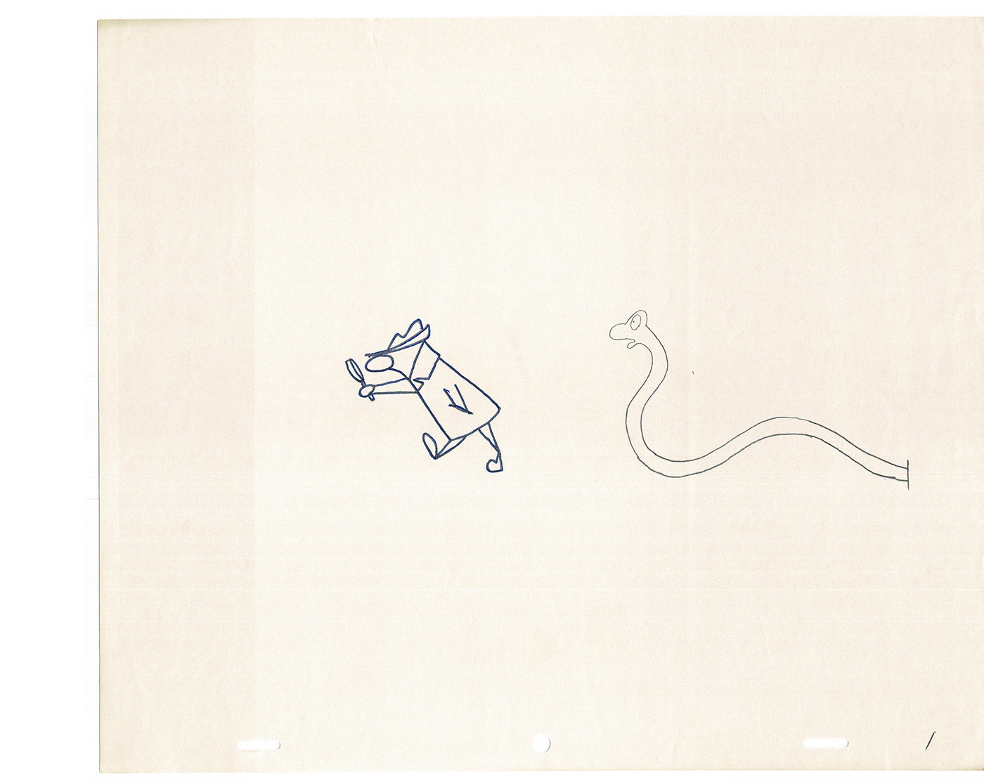Sesame Street Cel Drawing Detective Snake Production Cartoon The Coil Case Ivanick 1989 AD-16
