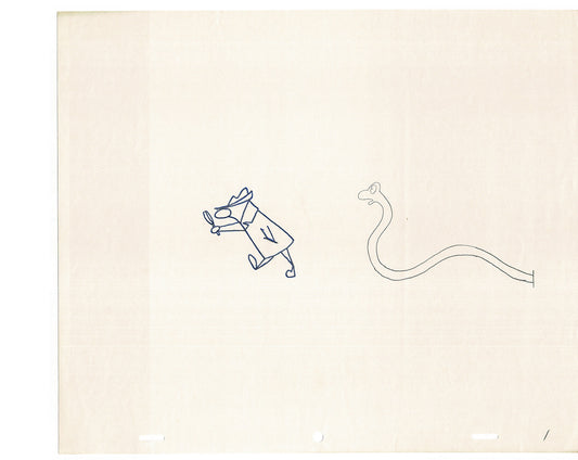 Sesame Street Cel Drawing Detective Snake Production Cartoon The Coil Case Ivanick 1989 AD-16