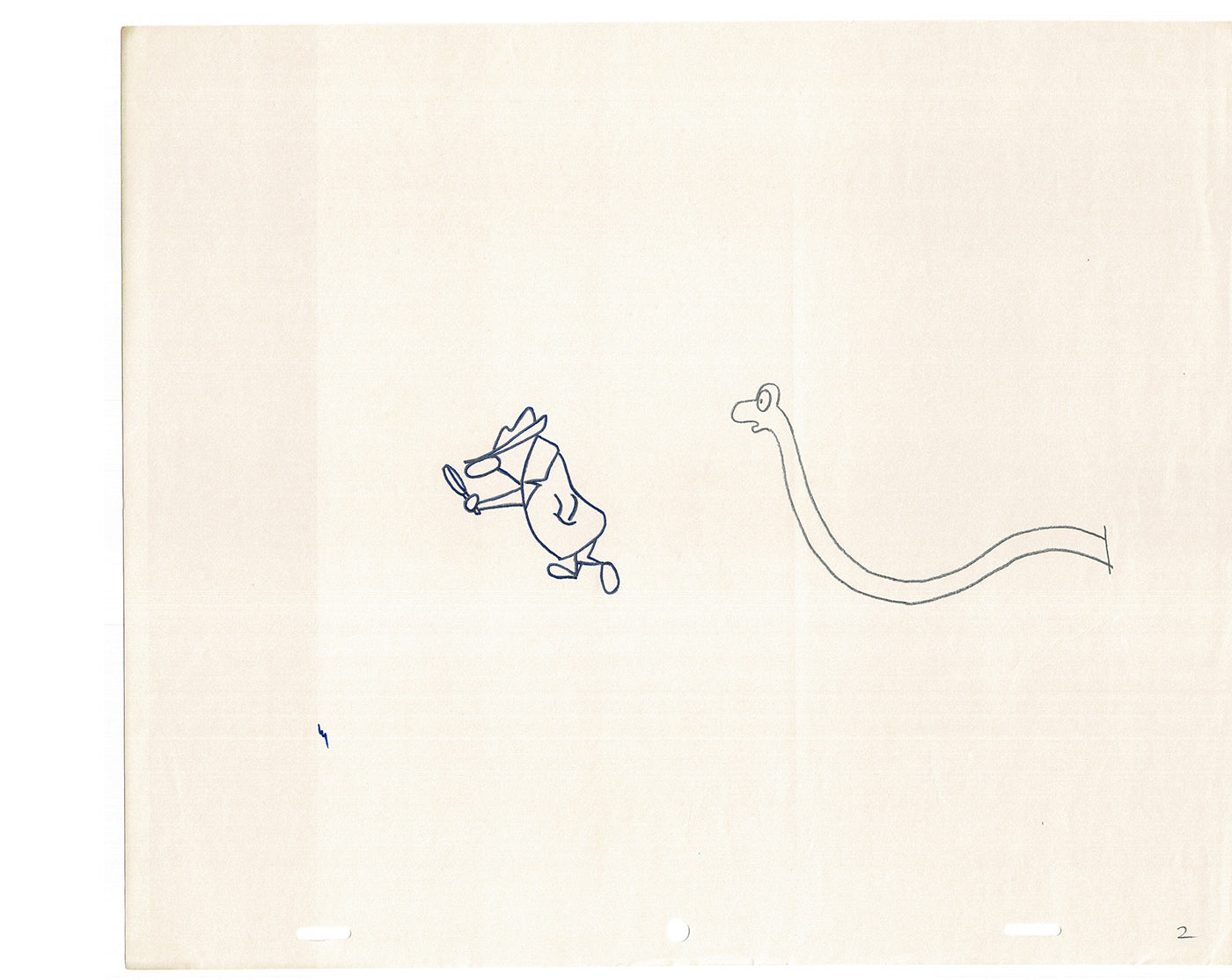 Sesame Street Cel Drawing Detective Snake Production Cartoon The Coil Case Ivanick 1989 AD-17
