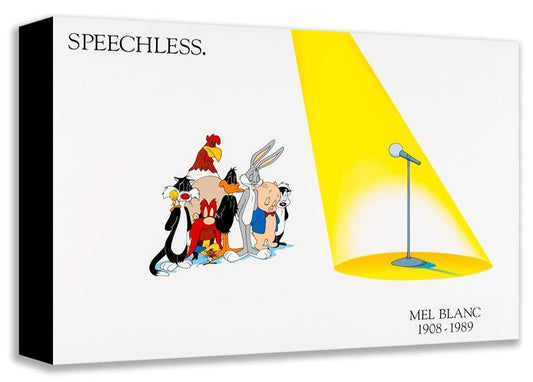 Looney Tunes Warner Brothers Mighty Mini Gallery-Wrapped Open Edition Canvas Print Speechless Tribute to Mel Blanc