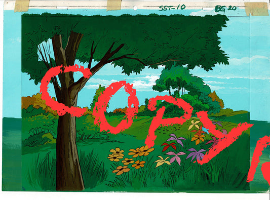 Super Stretch Background Tarzan Hand-Painted screen-used Filmation 1978 A07