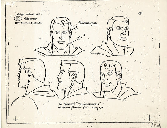Superfriends 1977 Production Model Sheet Copy Page from Hanna Barbera mc1