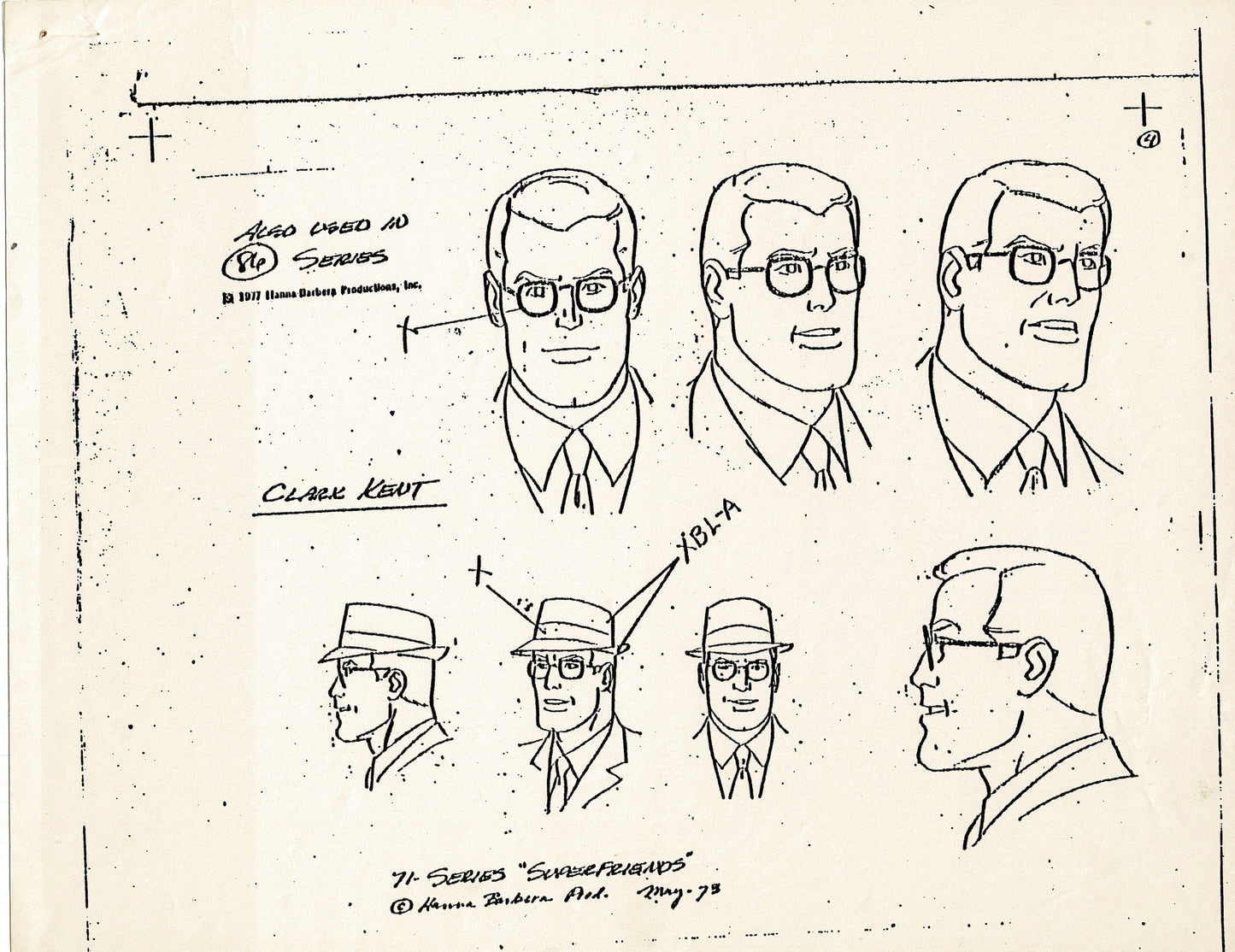 Superfriends 1977 Production Model Sheet Copy Page from Hanna Barbera mc2