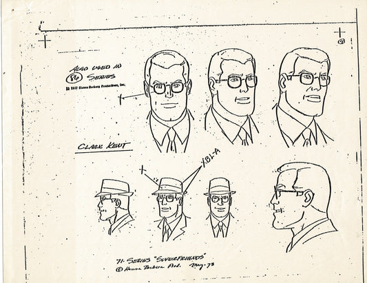 Superfriends 1977 Production Model Sheet Copy Page from Hanna Barbera mc2
