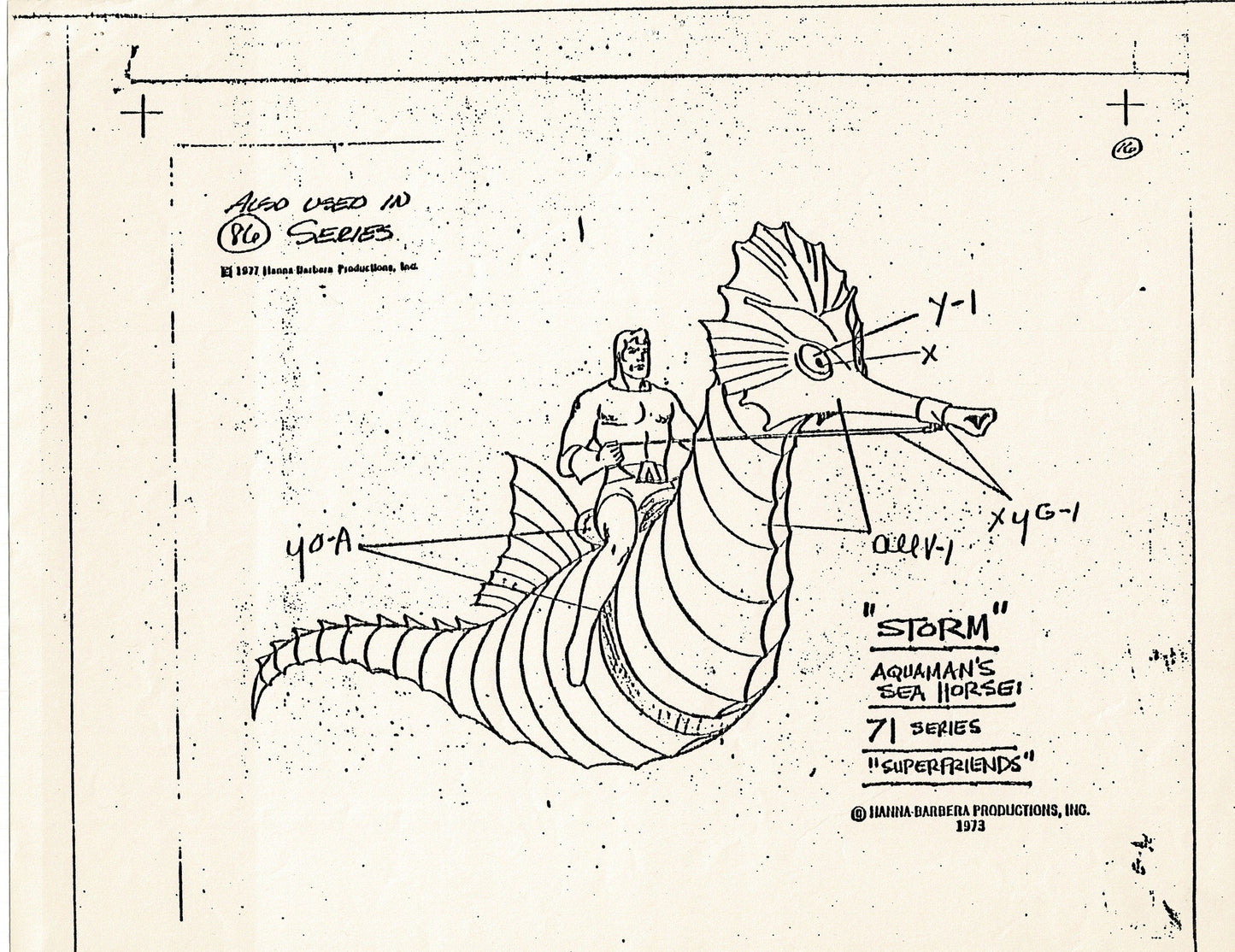 Superfriends 1977 Production Model Sheet Copy Page from Hanna Barbera mc8