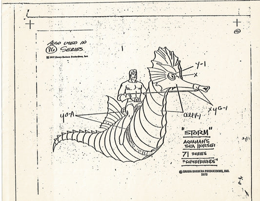 Superfriends 1977 Production Model Sheet Copy Page from Hanna Barbera mc8