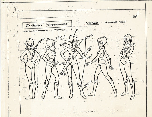 Superfriends 1977 Production Model Sheet Copy Page from Hanna Barbera mc13