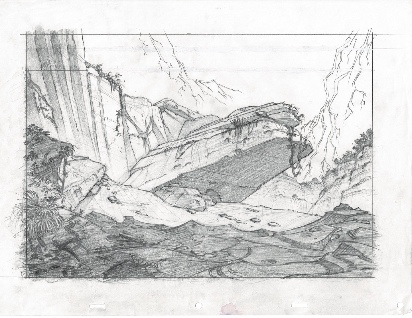 Walt Disney Tarzan Production Animation Background and Drawing