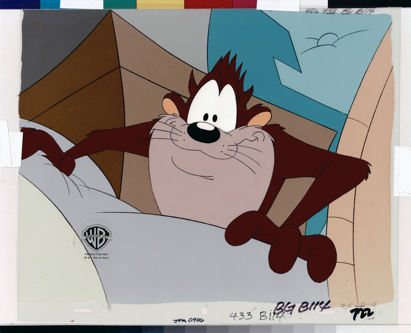 Taz Looney Tunes Tazmania Warner Brothers Original Screen-Used Cartoon Animation Production Cel 1992