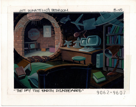 Teenage Mutant Ninja Turtles TMNT Production Animation Background Key of Donatello's Background 1996 LR