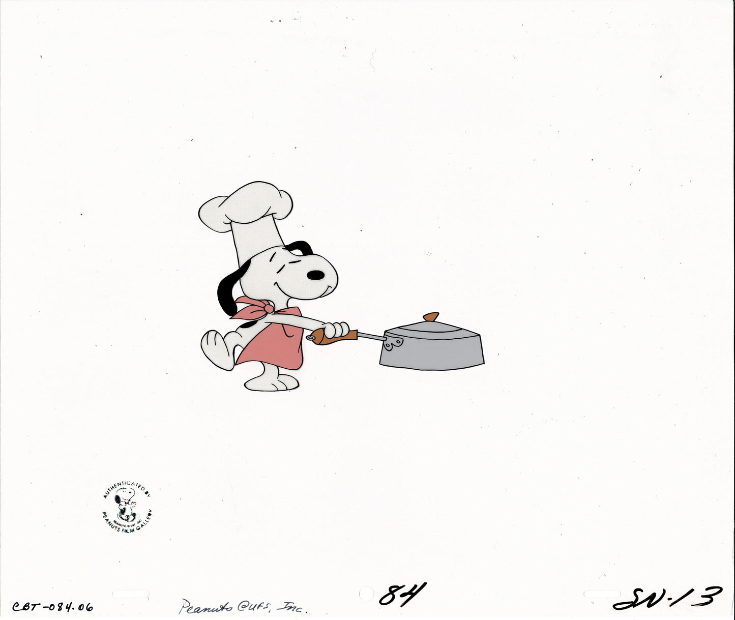 A Charlie Brown Thanksgiving Peanuts Production Animation Cel with Drawing 1973 from Charles Schulz Melendez Studio T846