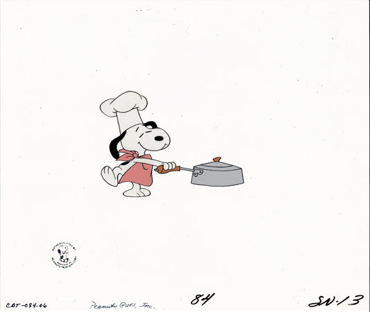 A Charlie Brown Thanksgiving Peanuts Production Animation Cel with Drawing 1973 from Charles Schulz Melendez Studio T846