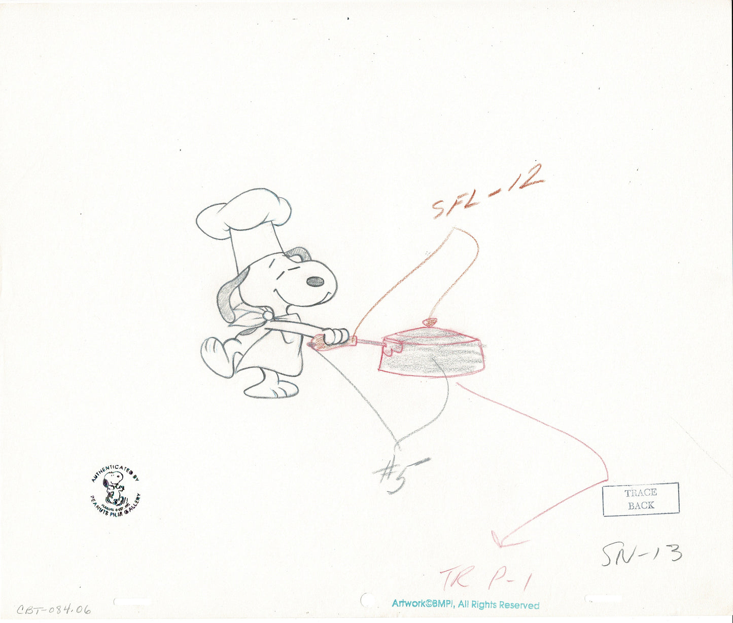 A Charlie Brown Thanksgiving Peanuts Production Animation Cel with Drawing 1973 from Charles Schulz Melendez Studio T846