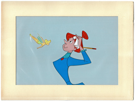 Tinker Bell Peter Pan and Teacher from Paul Bunyan Production Animation Cel Setup from Walt Disney Art Corner Gold Label
